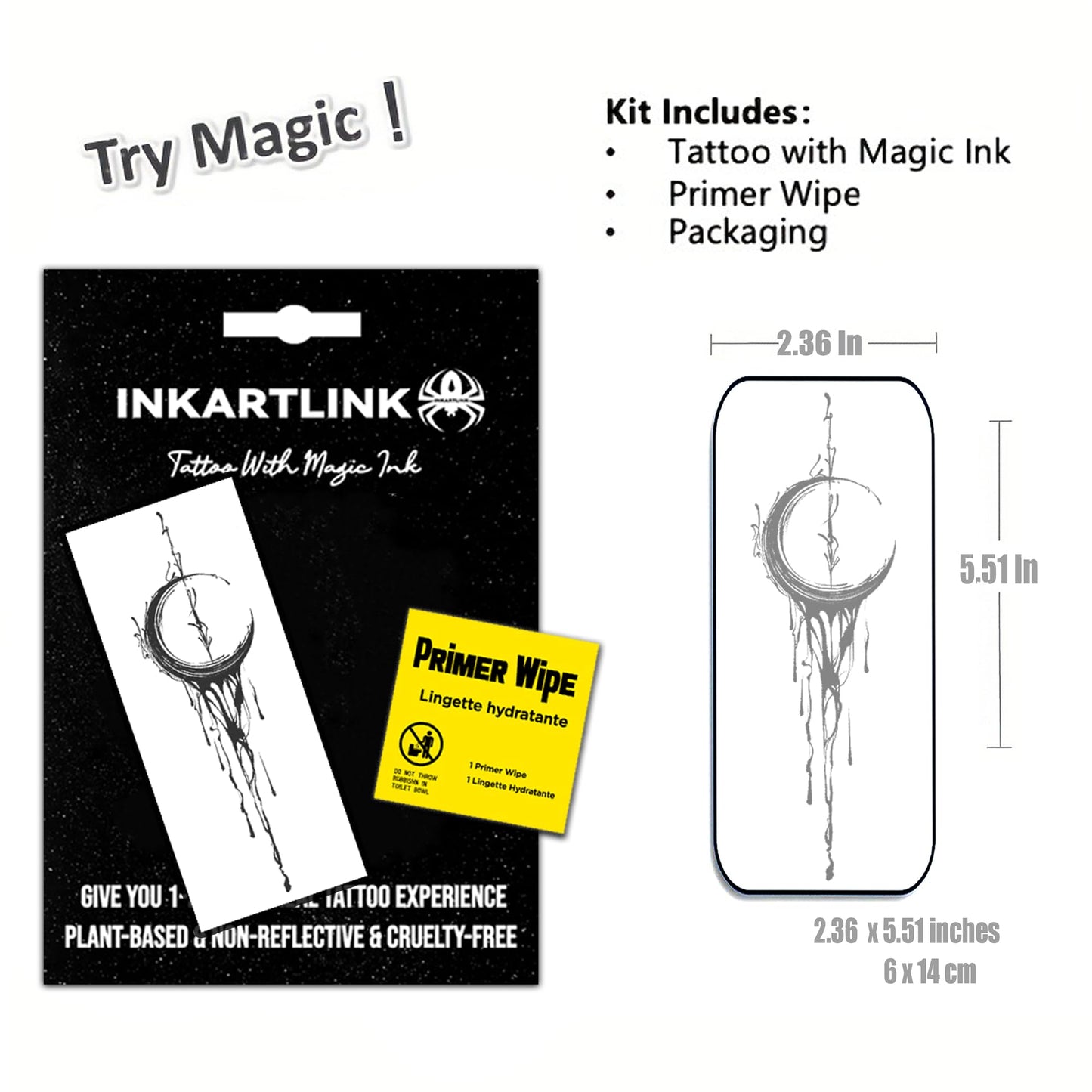 INKARTLINK Semi Permanent Tattoo, Perfect for Valentine's Day, Couple Temporary Tattoos, Beautiful and Realistic Design, Fun Tattoo Experience, Non-reflective, Waterproof (Sun and Moon Shining)