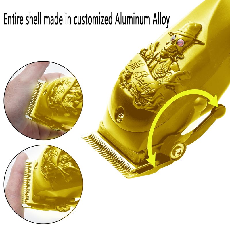 Anrom Hair Clippers for Men Professional - Cordless & Corded Barber Clipper for Home Hair Cutting Grooming Set, Rechargeable Mens Hair Clipper & Trimmer (Gold)