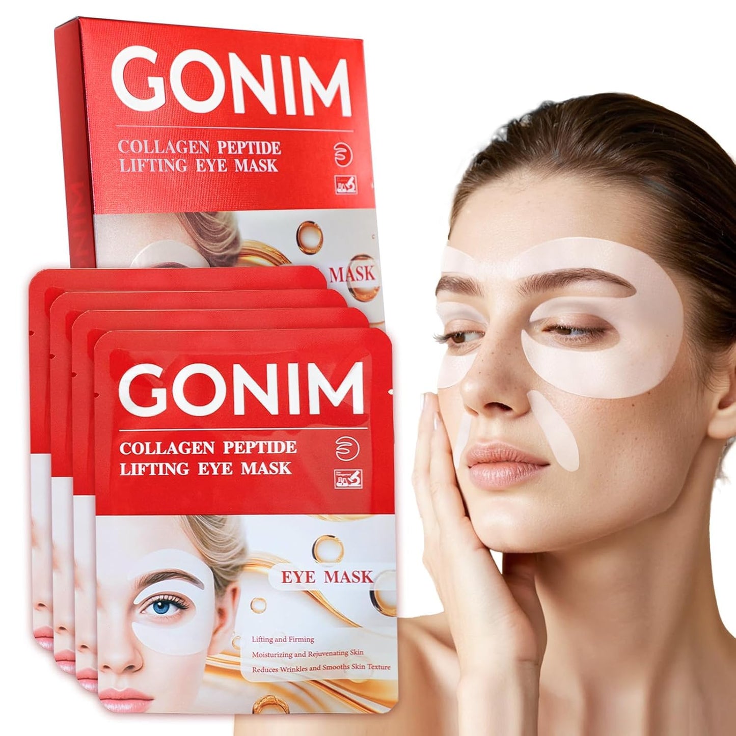 GONIM Under Eye Patches,Collagen Eye Patches for Puffy Eyes & Dark Circles, 360° Fit Hydrogel Eye Mask with PDRN Retinol,Caffeine,Niacinamide & Collagen Peptide,Hydrating Gifts for Women,4 Pairs
