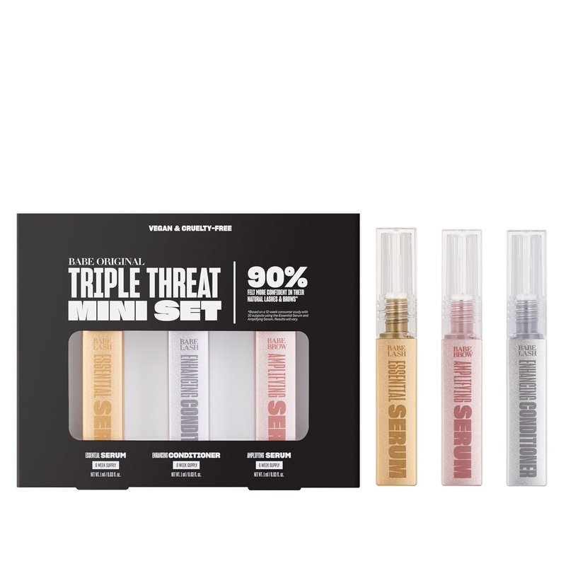 Babe Original Triple Threat Mini Set - Lash Serum & Brow Amplifier | 1 mL, 3 Pack