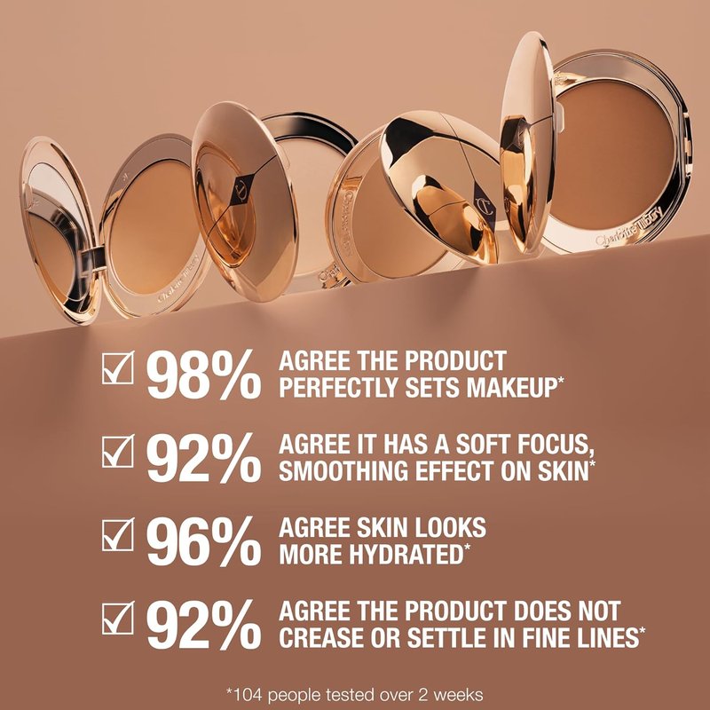 Charlotte Tilbury Airbrush Flawless Finish Setting Powder - Pore-Blurring Face Makeup for Shine Control | Soft-Focus Finish