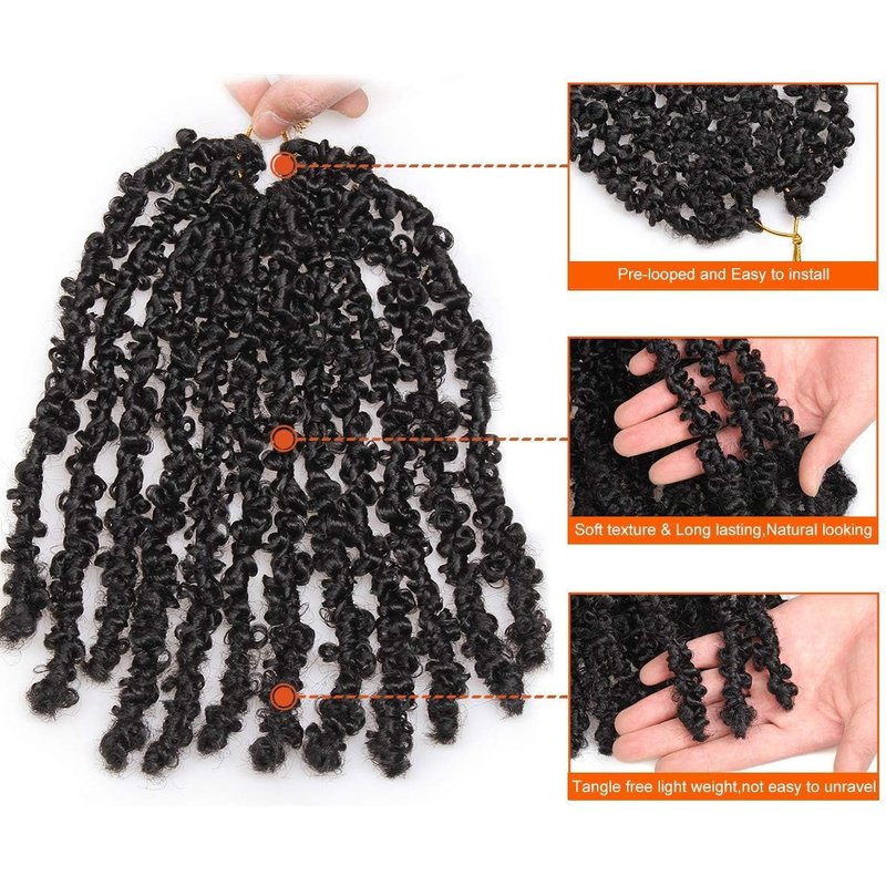 ZRQ 18 Inch Distressed Faux Locs Long Butterfly Locs Crochet Braids Hair Pre-looped Synthetic Soft Locs For Black Women Goddess Locs Hair Extensions (6 Pack 4#)