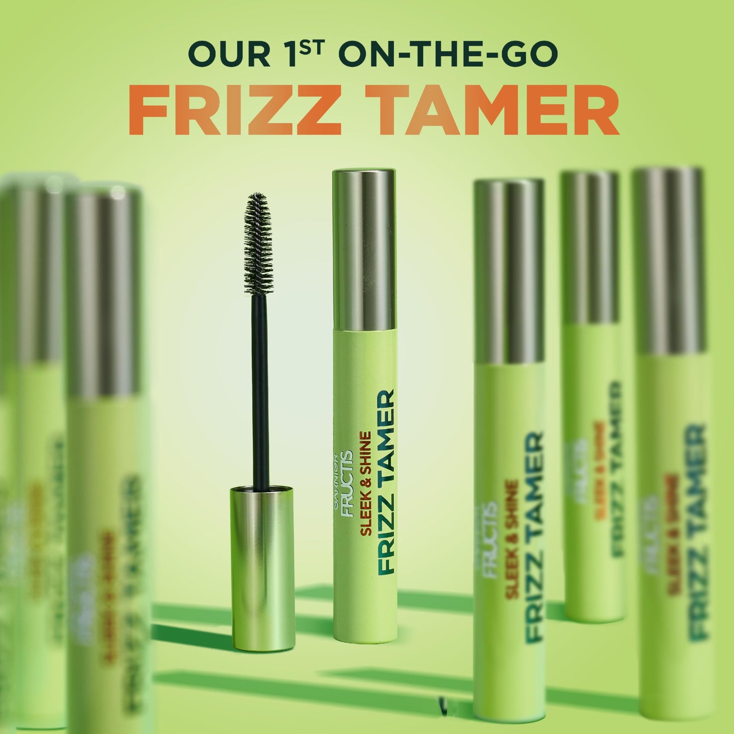 Garnier Fructis Sleek & Shine Frizz Tamer Hair Serum Wand, Flyaway Wand and Hair Mascara Stick, Tame Flyaways Smooth Frizz & Style Edges For Up to 12HRs of Sleek, Slick Back Styling, 0.27 fl oz