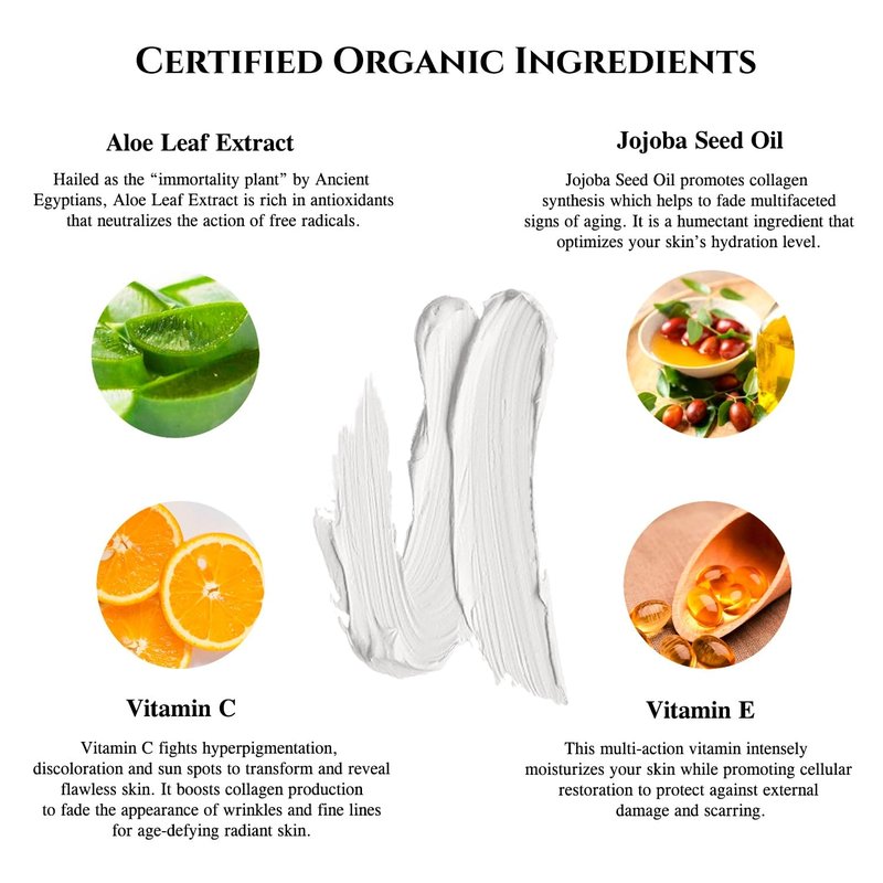 Organic Face Primer - Hydrating Makeup Base for Smooth Application | Ideal for Dry, Aging, Sensitive Skin | Aloe & Green Tea Infusion