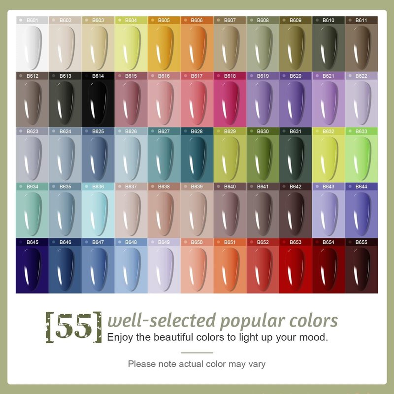 JODSONE Gel Nail Polish Kit - 60 PCS with UV Light | 55 Vibrant Colors, Base & Top Coat Included