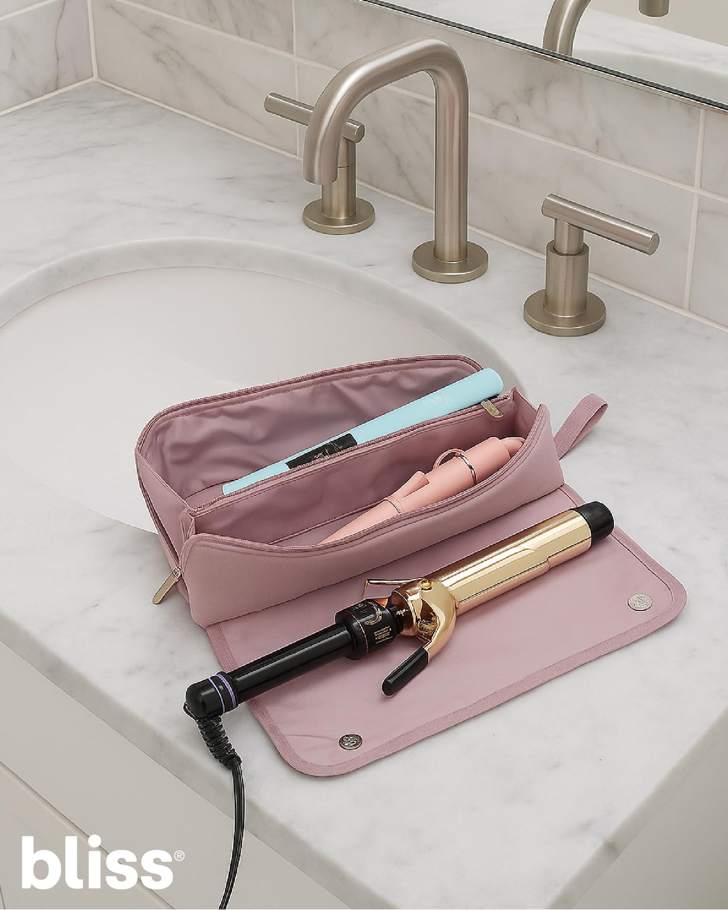 Bliss Women's Travel Heat Tool Bag Heat-Resistant Case for Styling Tools