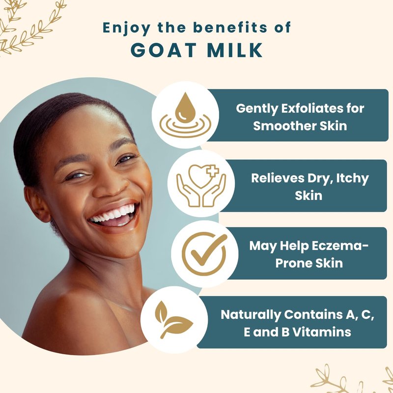 Way Natural Nourishing Goat Milk Lotion, Vanilla Bean - Home & Away Set, Natural Hand & Body Vanilla Lotion for Dry Skin - Goat Milk Hand Cream for Women & Men - 8oz & 2oz Travel Size Tube