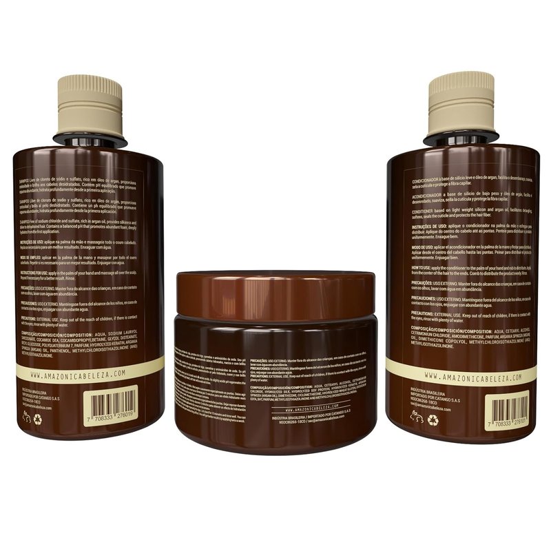 Intensive Hydration Hair Care Kit - Argan Oil & Vitamin E Shampoo, Conditioner & Mask | 10 Oz