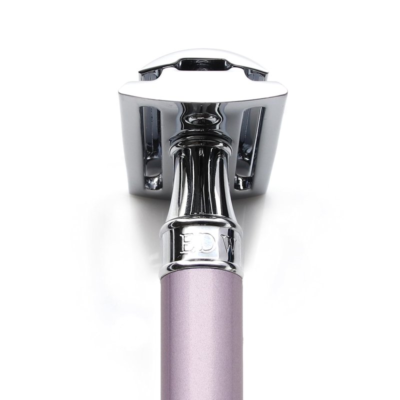 Edwin Jagger DELHEBLAMZ Classic Long Handled Double Edge Manual Eco-Friendly and Reusable Safety Razor for Men and Women for Shaving cream or Soap Fits All DE Razor Blades (Heather)