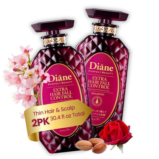 Moist Diane Hair Thickening Shampoo for Thin Hair, Anti Thinning Shampoo for Women & Men, Japanese Paraben& Sulfate Free SHAMPOO with Keratin, Argan Oil& Biotin, VOLUME& SCALP 15.2 Fl Oz 2 Count