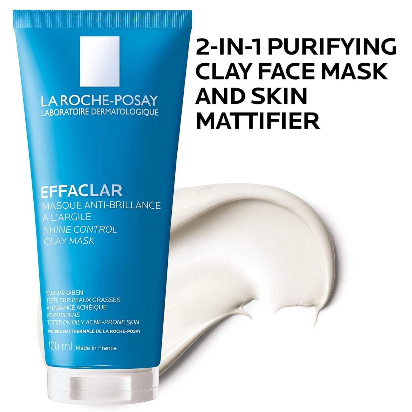 La Roche-Posay Effaclar Clay Face Mask for Oily Skin - Unclogs Pores & Controls Shine