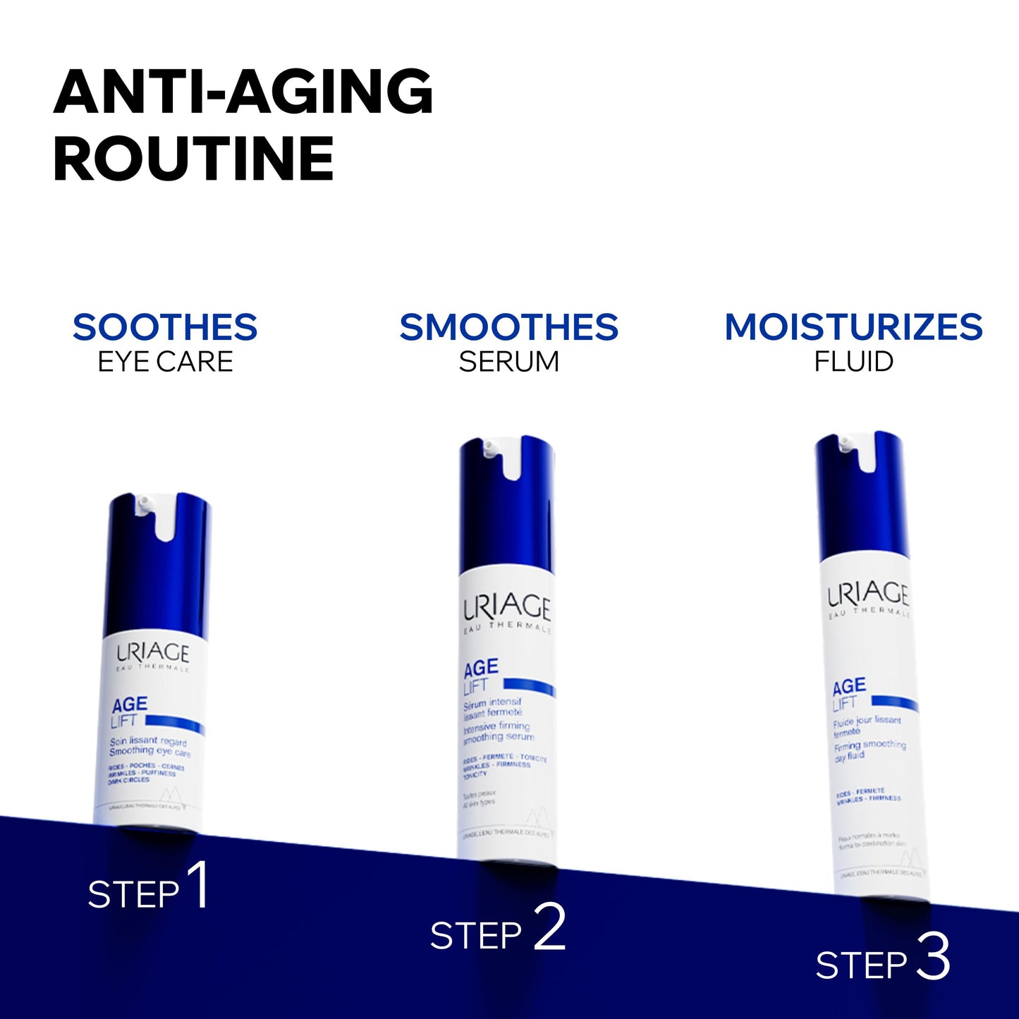 Uriage Age Lift Firming Smoothing Day Fluid, Anti-Aging Fluid with Retinol, Hyaluronic Acid & Rose Fruit Extract that Reduces the Appearance of Fine Lines and Wrinkles