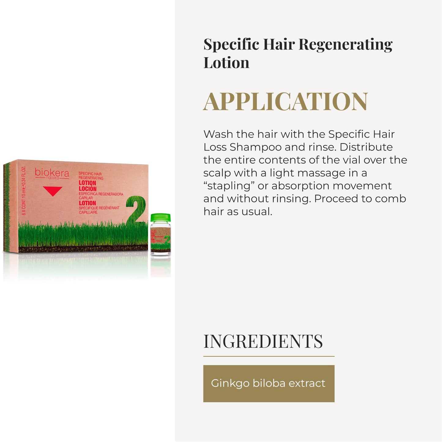 SALERM - Intensive Scalp Serum - Biokera Natura - 6 x 10 ml - Fortifying Hair Treatment for Women and Men - with Ginseng and Ginkgo Biloba - Strengthens Weakened Hair