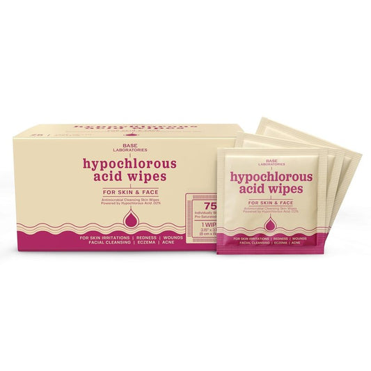 Hypochlorous Acid Wipes for Face & Skin | Daily Cleansing & Repair for Sensitive Skin - 75 Wipes