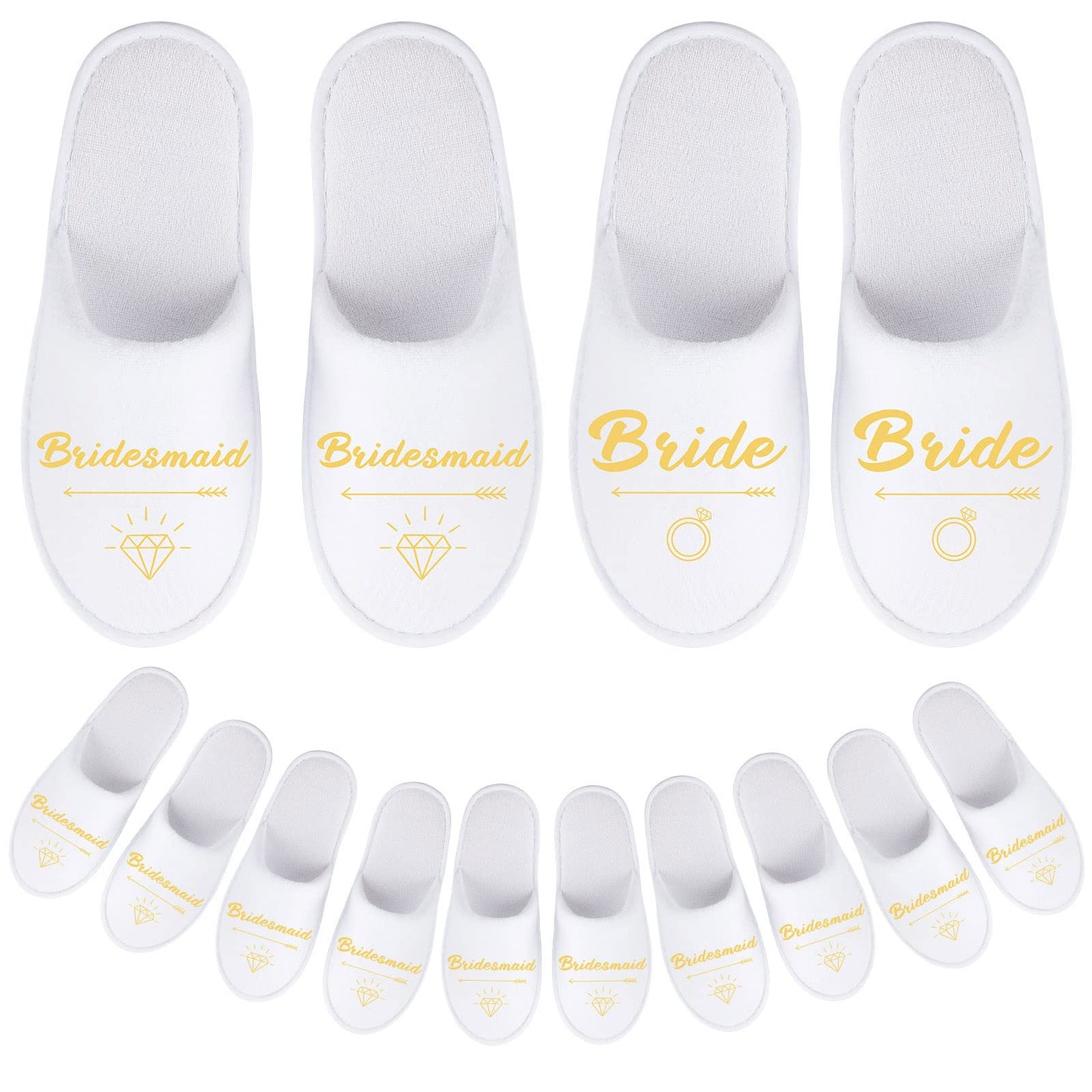 Hercicy Wedding Bridesmaid Slippers Set of 7 Bride Disposable Hotel Bridal Shower Spa Slippers for Weddings and Bachelorette Party Decoration