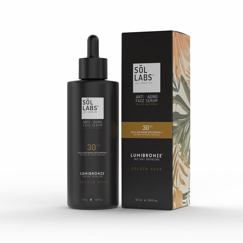 LUMIBRONZE SPF 30 Anti-Aging Bronzing Face Serum - Hydrating Tinted Mineral Sunscreen with Niacinamide & Zinc Oxide | Lightweight, Matte Finish - 50ml