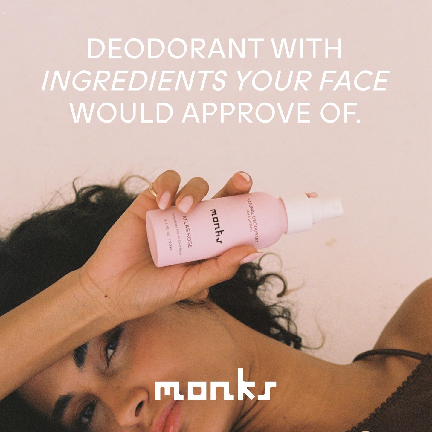 MONKS Whole Body Natural Deodorant Spray - For Women and Men, Aluminum-Free, Baking Soda Free, Probiotics, Organic AHA’s, Pure Essential Oils (Yuzu Santo)