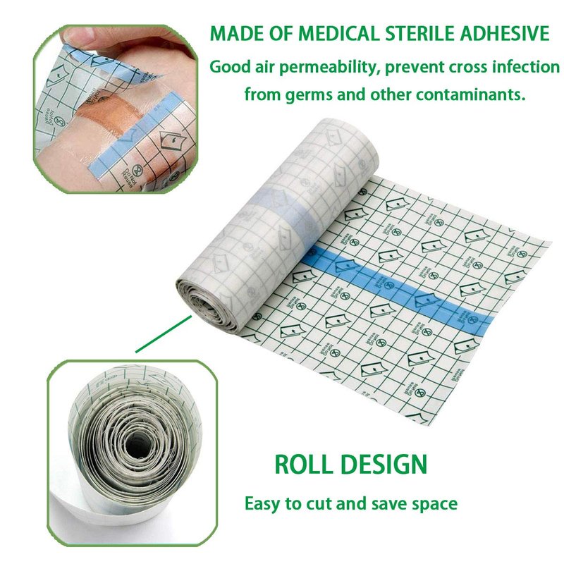 Tattoo Aftercare Bandage Roll 10" x 10 Yard - Waterproof Transparent Film for Tattoo Initial Healing and Skin Repair Adhesive Tattoo Supply Wrap