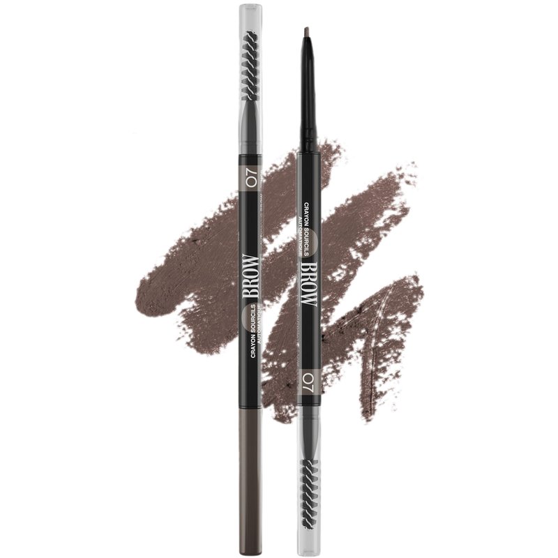 Vivienne Sabó Brow Arcade Eyebrow Pencil – Micro Definer with Brush for Cool-Toned Hair, Smudge-Proof Color and Longwear Shape Enhancement, Shade 07 Ash Brown, 0.035 oz