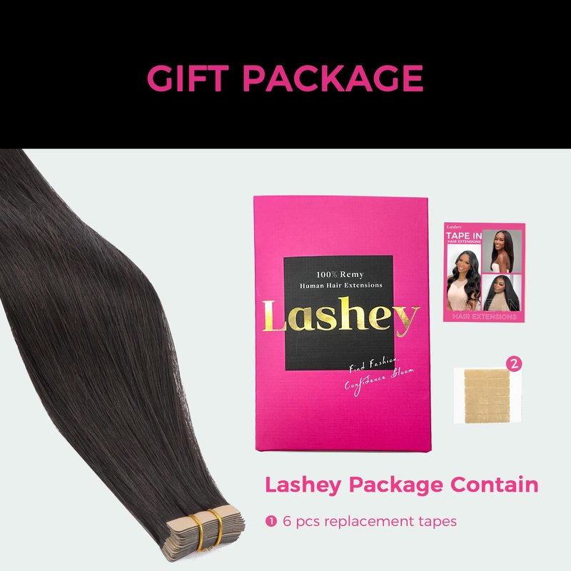 Lashey Tape in Hair Extensions Natutal Real Straight Tape in Hair Extensions 50g/pack 20pcs Natural Remy Human Hair 14 Inch for Black Women