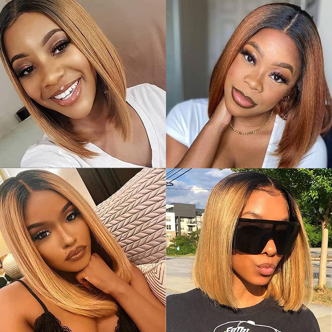 Brown Bundles Human Hair Ombre Straight Human Hair Bundles 1B30 Bundle 8 10 12 Inch Soft And Healthy Ombre Dark Brown Bundle Brazilian Virgin Remy Hair Extensions 300G