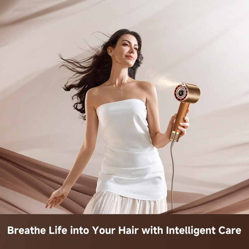 Dreame Miracle Pro High-Speed Hair Dryer, 130,000RPM Motor for Fast Drying, Red Light Scalp Care & Hair Nourishment, Intelligent Heat & Airflow Control, 6 Custom Modes, Lightweight Premium Design