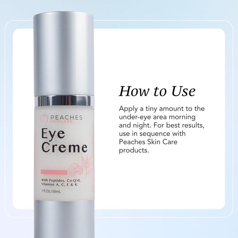 Under Eye Cream for Puffiness & Dark Circles - Vegan Formula with Peptides & Reishi | 1 oz