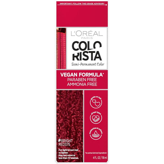 L'Oreal Paris Colorista Semi-Permanent Hair Color - Bright Red Hair Mask for Bleached or Blonde Hair