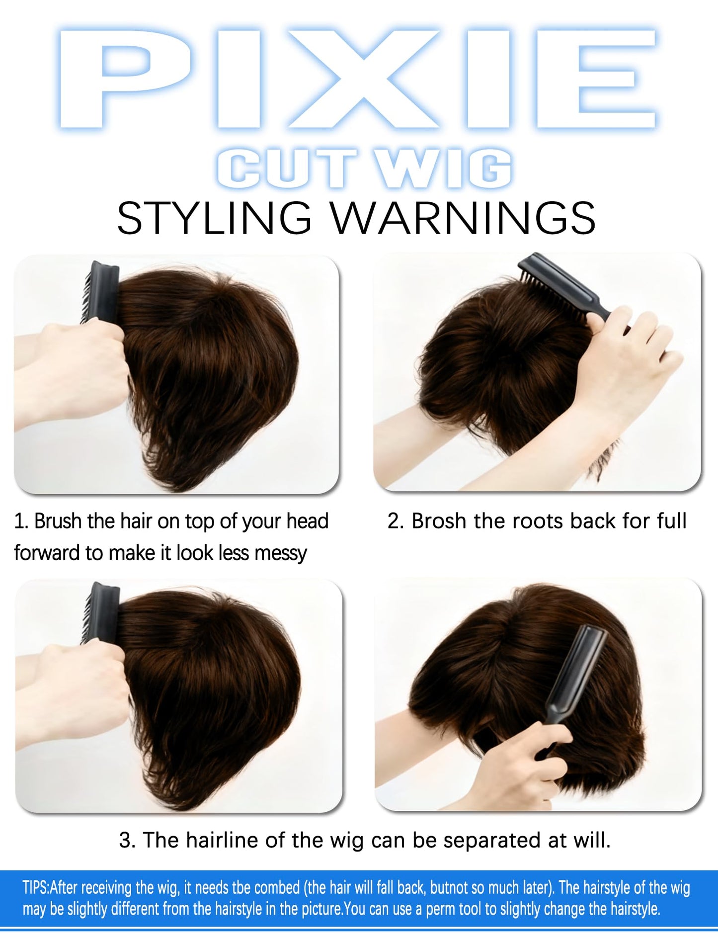 Realloves Pixie Cut Wig Human Hair Glueless Wear & Go Brazilian Virgin Remy Hair with Pre-Cut Bangs Short Wigs for Black Women, Full Machine Made Lightweight & Breathable Cap Chocolate Brown Color