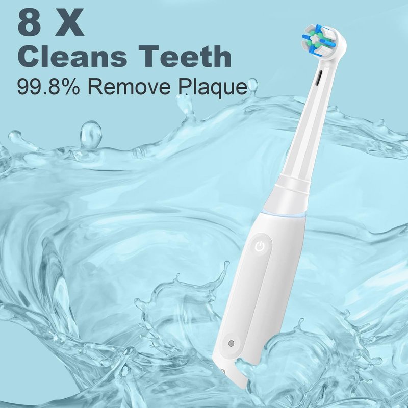 8 Pack IO Replacement Heads Compatible with Oral B IO 2/3/4/5/6/7/8/9/10/Deep Clean Series Electric Toothbrushes, Brush Heads Compatible with Oral B iO (Black/White)