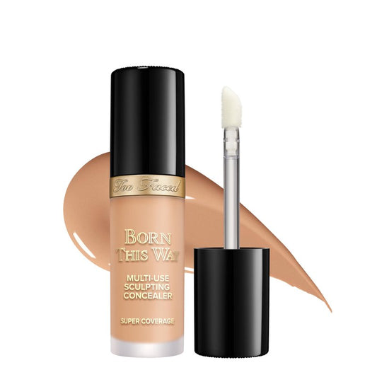 Too Faced Born This Way Super Coverage Multi-Use Concealer | Full Coverage, Non-Comedogenic, Oil Free + Long Lasting Concealer | Hyaluronic Acid + Coconut Water, 0.45 Fl Oz, Light Beige