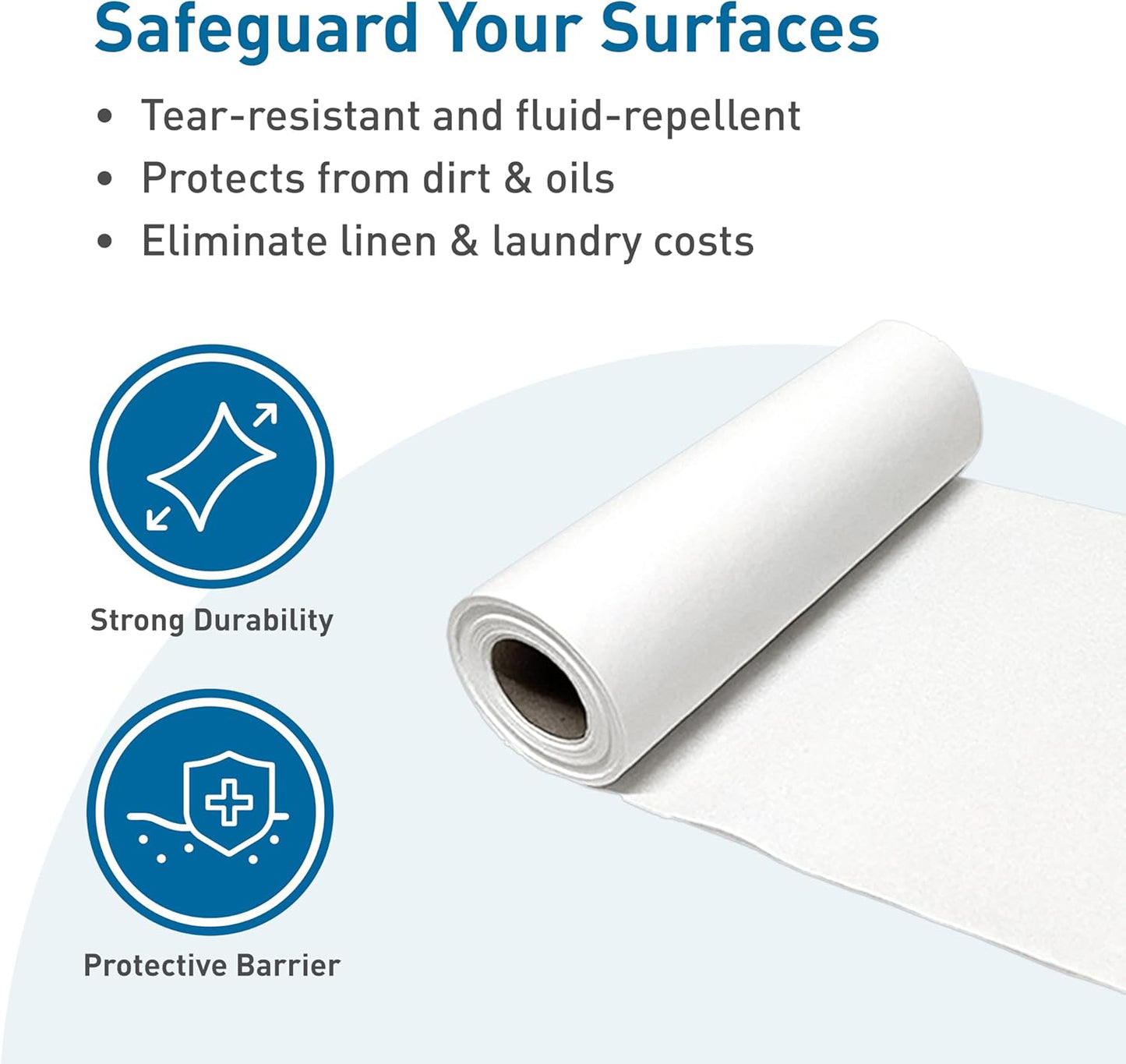 Headrest Sheets for Chiropractic Exam Table - Smooth White, 8.5-Inch x 225-Feet, 25 Count | Disposable Medical Office & Spa Use