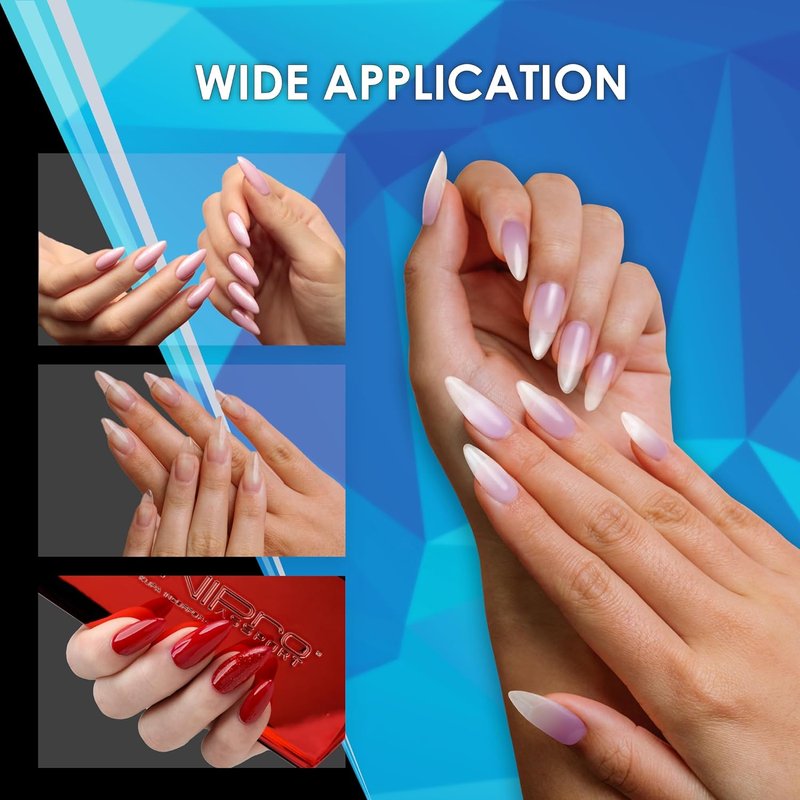 Ultra Clear Soft Gel Tips - Pre-Roughened Long Almondletto - 550 Pcs