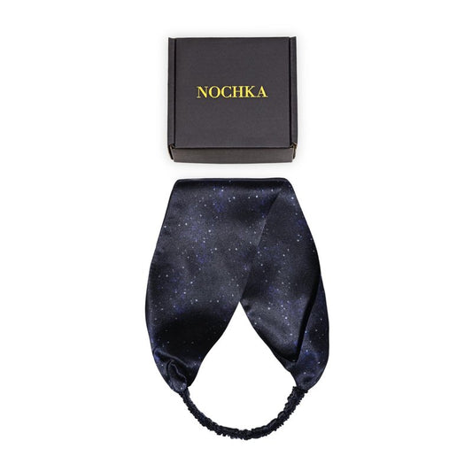 Nochka Fashion Silk Headband – 100% Mulberry Silk Hair Accessory for All Hair Types, Stylish & Comfortable (Midnight)