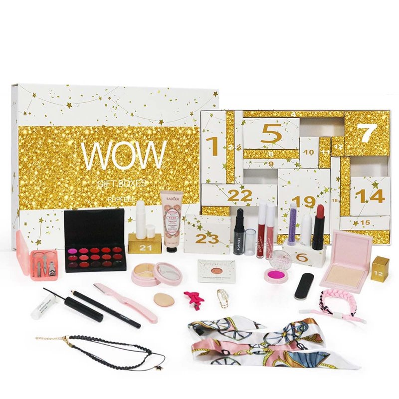 Makeup Advent Calendar 2025 for Teens Girls, Christmas Countdown Calendar Surprise Makeup Gift Kit, Include Eyeshadow, Lip Gloss, Blush, Concealer, Mascara