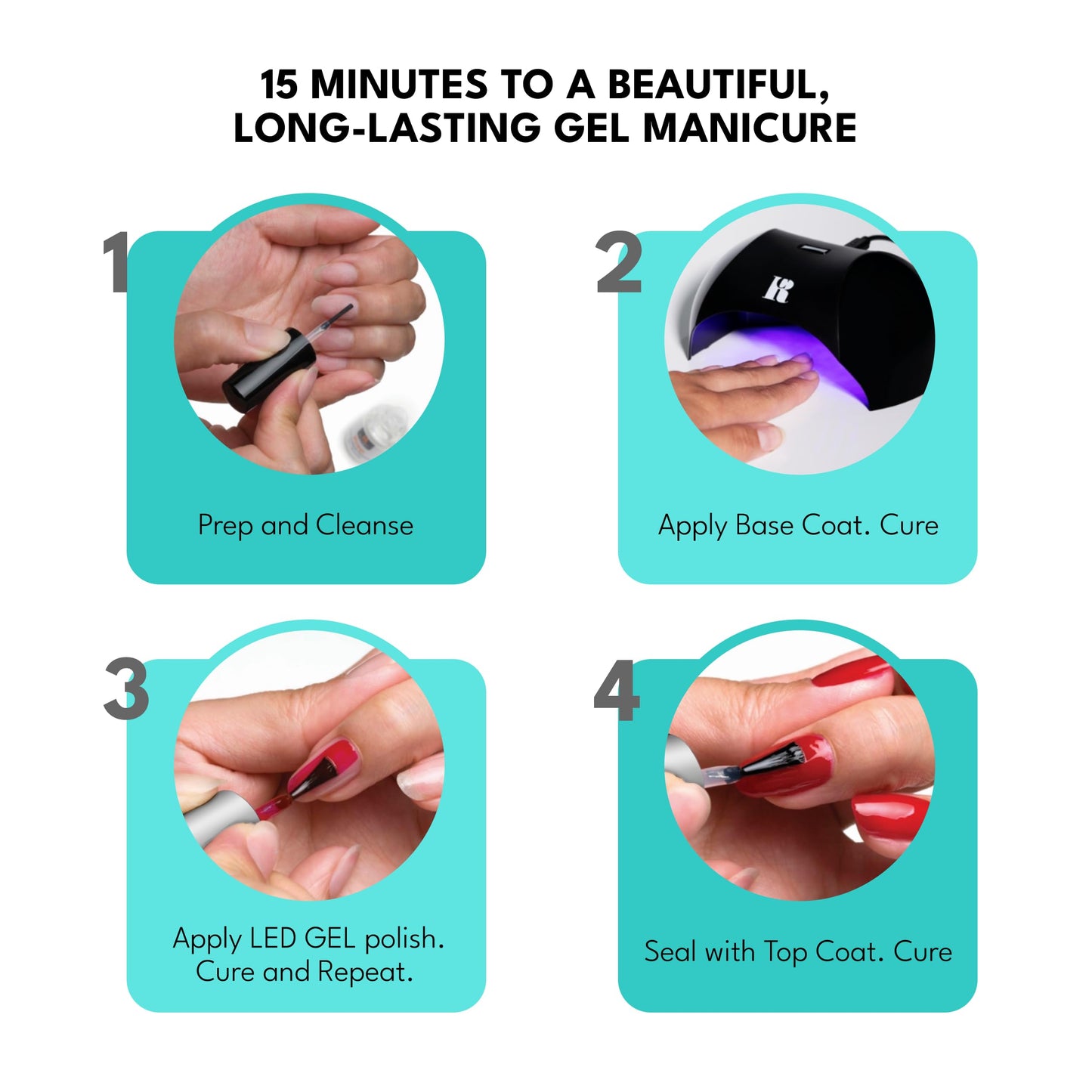 RC Red Carpet Manicure Fortify & Protect Rosy Mauve Crème Gel Polish for Strong, Healthy Nails - Infused with Vitamin A & Biotin - (Made for Me) LED Nail Gel Color, 0.3 Fl Oz