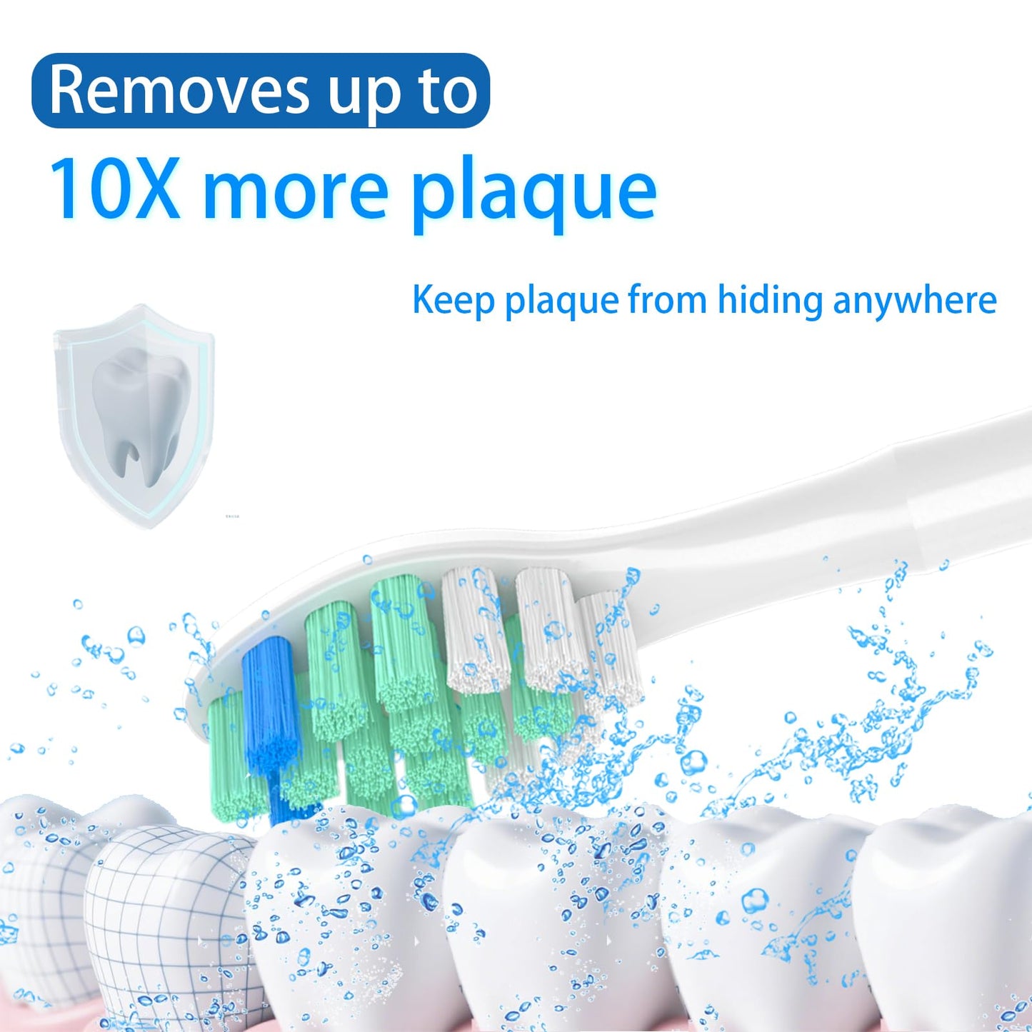 Replacement Toothbrush Heads Compatible with Philips Sonicare Snap-on Electric Brush Heads C2 C1, 6 Pack