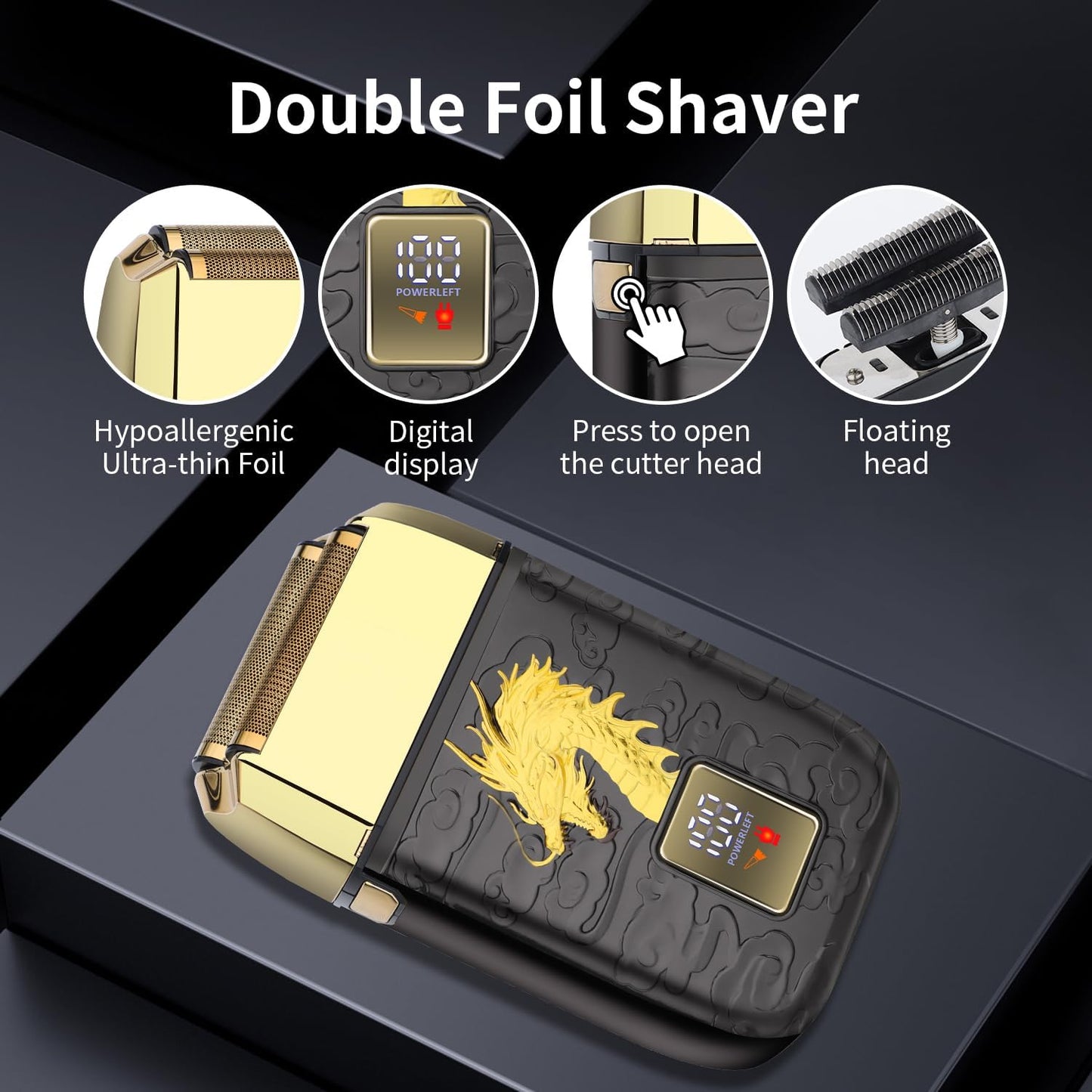 Professional Foil Shaver for Men - Cordless Electric Bald Head Trimmer | Rechargeable USB Design