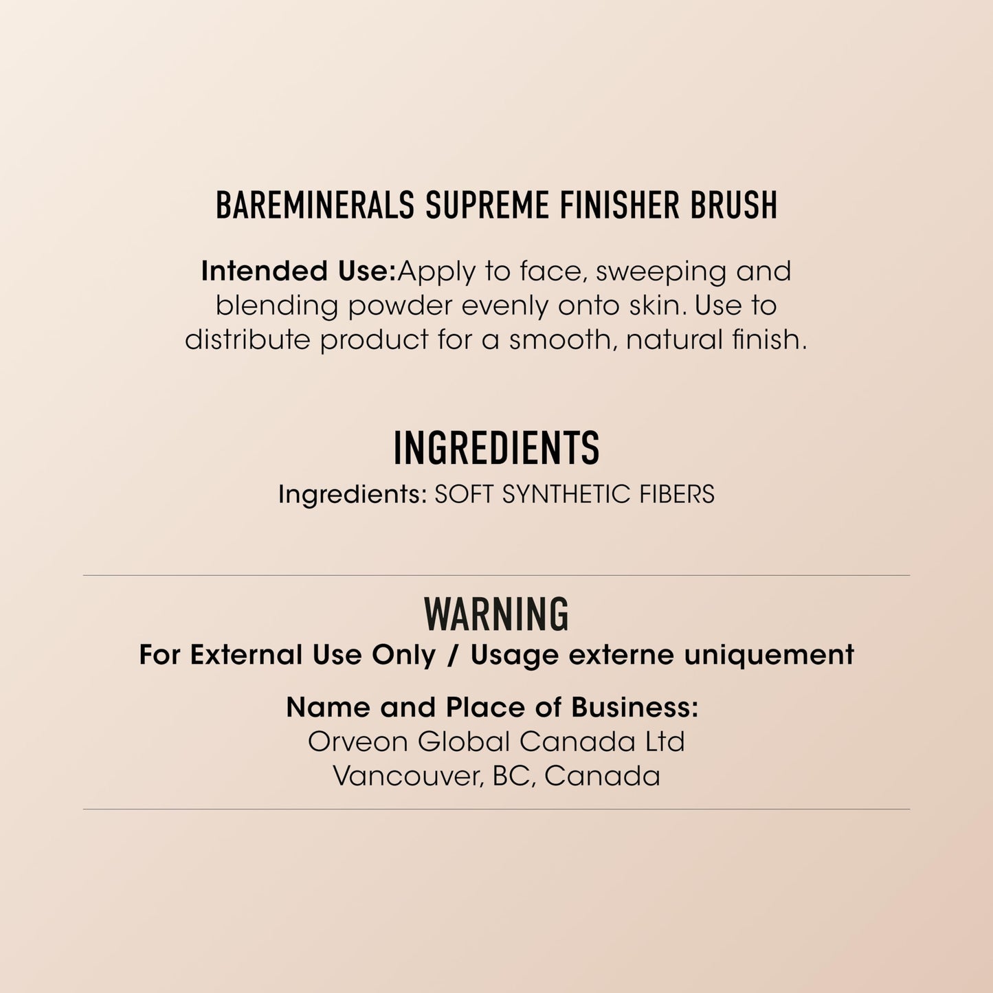 bareMinerals Supreme Finisher Makeup Powder Brush with Synthetic Fibers, For Applying Setting Powders, Highlighters + Bronzers, Vegan Blending Brush