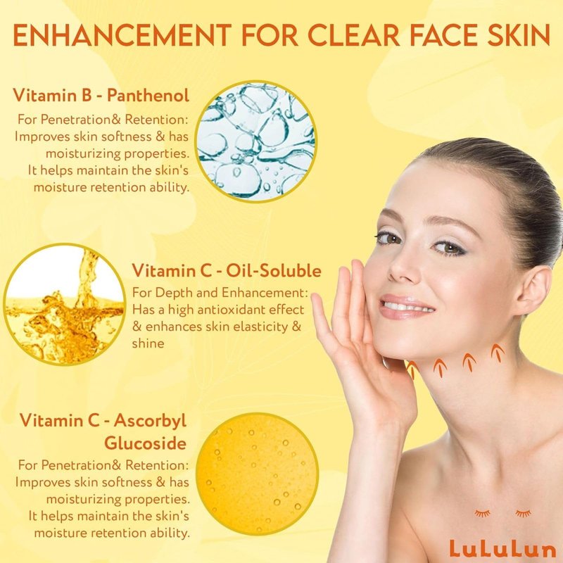 Lululun Vitamin C Face Mask for Women & Men with 7 Herbs & 7 Vitamins, Hydrating Sheet Mask for Face Pore Firming & Clear Skin, Daily Face Masks Skincare, Japanese Face Mask Sheets HYDRA V 28EA