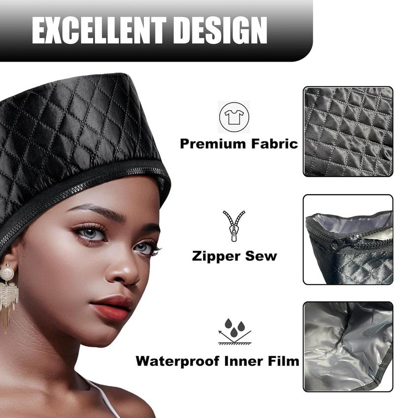 Deep Conditioning Heat Cap - Thermal Steam Hair Treatment for Natural Hair | 10-Level Quick Heating