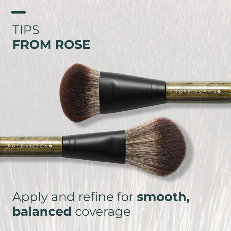 Dual-Ended Foundation Brush - Professional Makeup Brush for Cream, Liquid & Powder | Vegan & Cruelty-Free Fibers