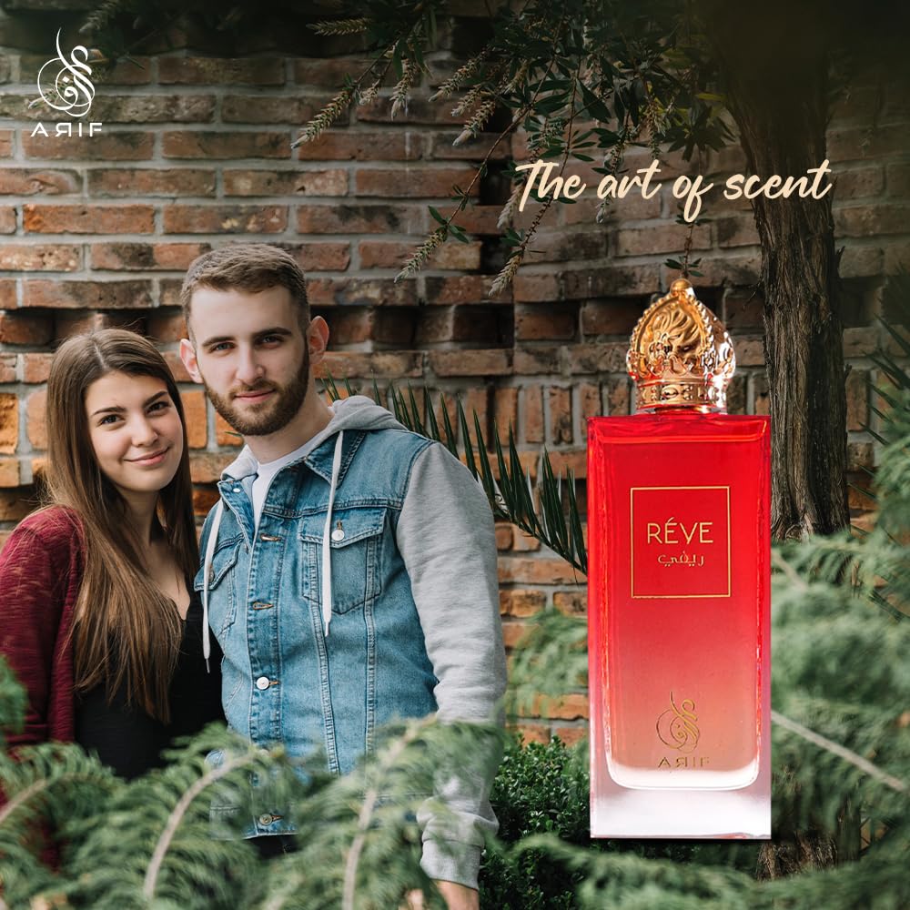 ARIF Reve Unisex Woody Oriental Perfume – Bergamot, Melon, Amber, Musk & Vanilla – Long-Lasting Eau de Parfum for Men & Women – Sophisticated Fragrance – 3.4 oz