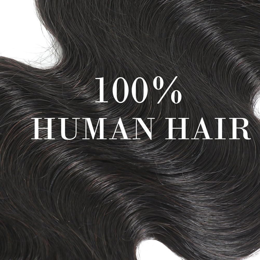 AIWET Body Wave Clip in Hair Extensions Real Human Hair, 8Pcs 120g Wavy Human Hair Clip in Extensions for Women 12A Brazilian Virgin Wavy Human Hair Extensions Clip ins Natural Black (#1B,16 Inch)