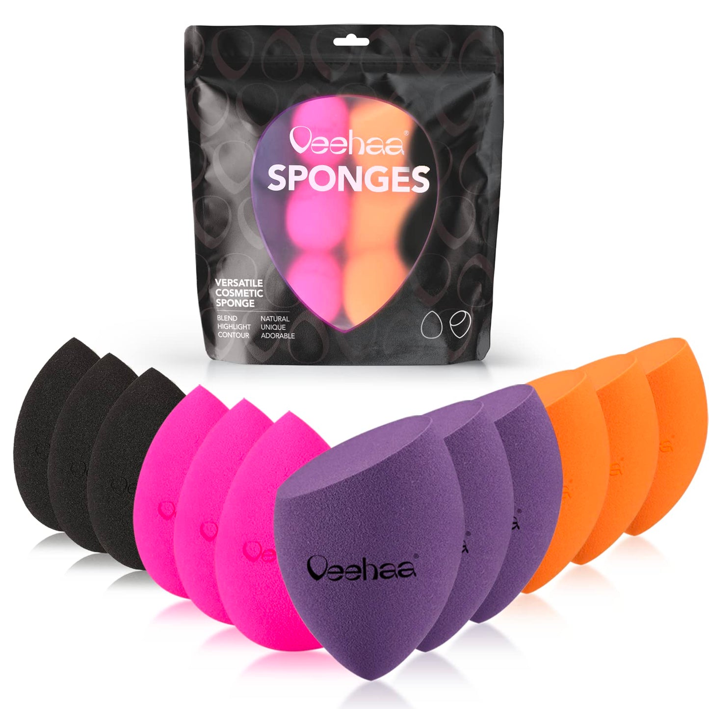 Veehaa 12PCS Makeup Sponge Set, Latex Free Makeup Blender for foundation, Makeup Sponges egg shaped, Makeup Sponges for all areas…