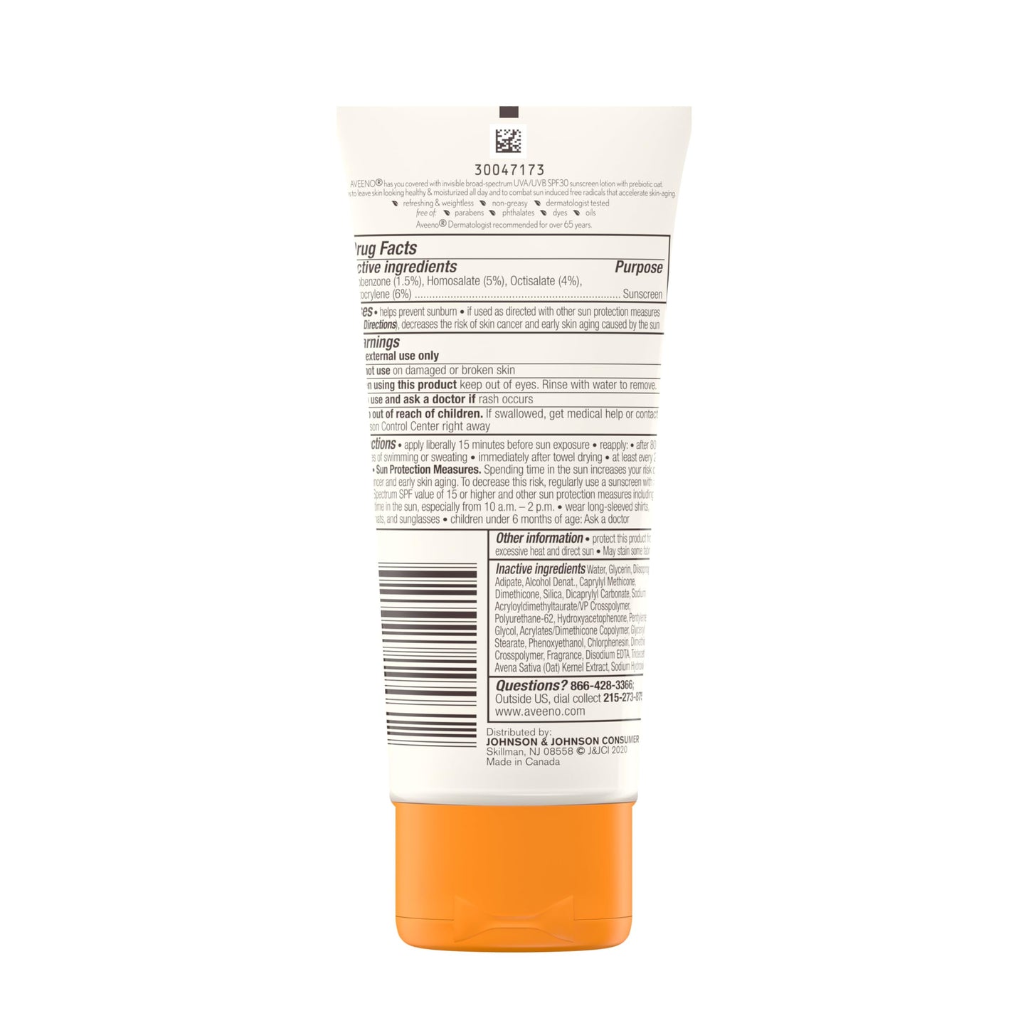 Aveeno Protect + Hydrate Moisturizing Body Sunscreen Lotion with Broad Spectrum SPF & Prebiotic Oat Weightless Refreshing Feel Paraben-Free Oil-Free Oxybenzone-Free 3.0