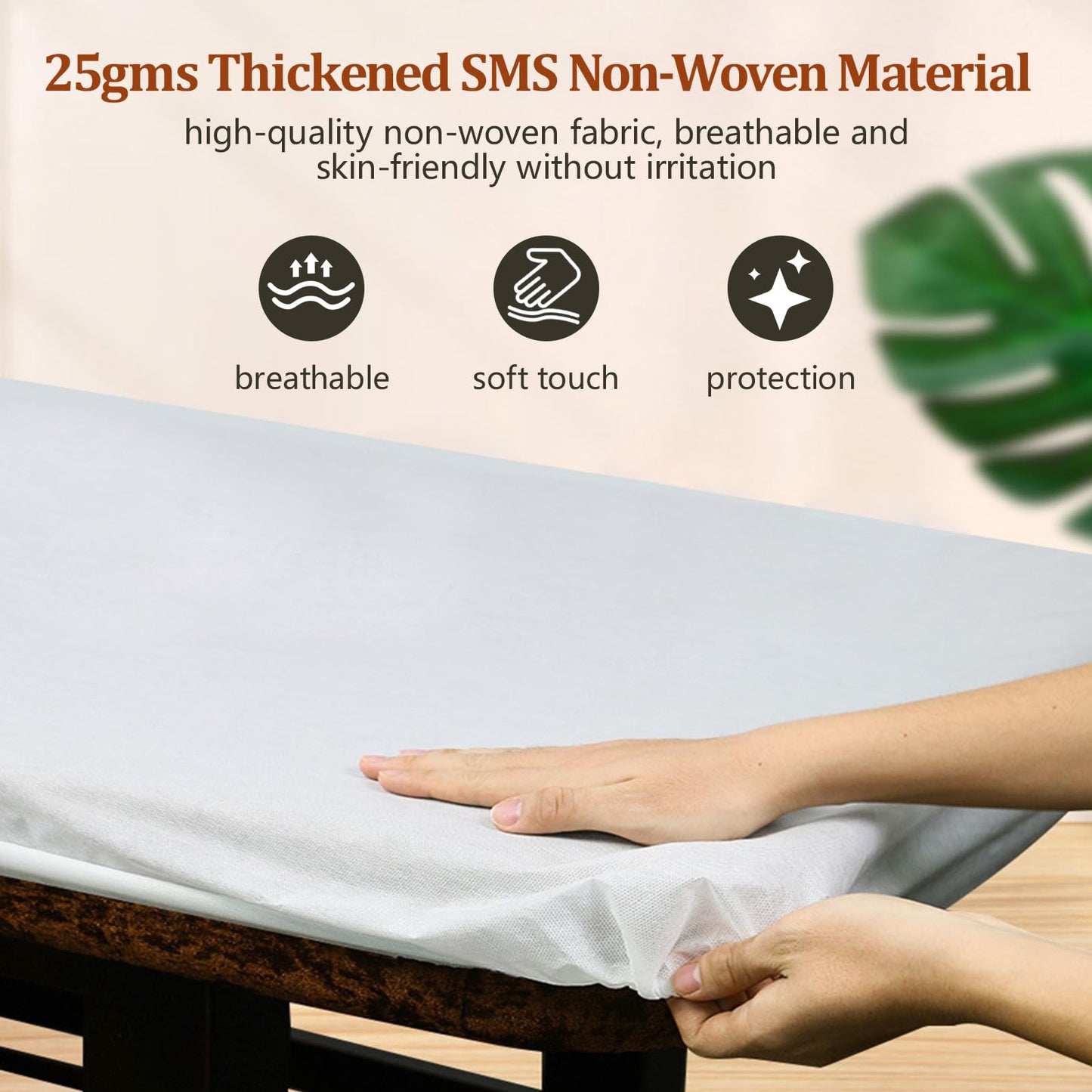 Disposable Thicken 30pc Fitted Massage Table Sheets, 25gsm Heavy Duty Elastic Disposable Bed Cover, Breathable Disposable Fitted Sheets for Spa White Non Woven Fabric 36 x 85 Inch