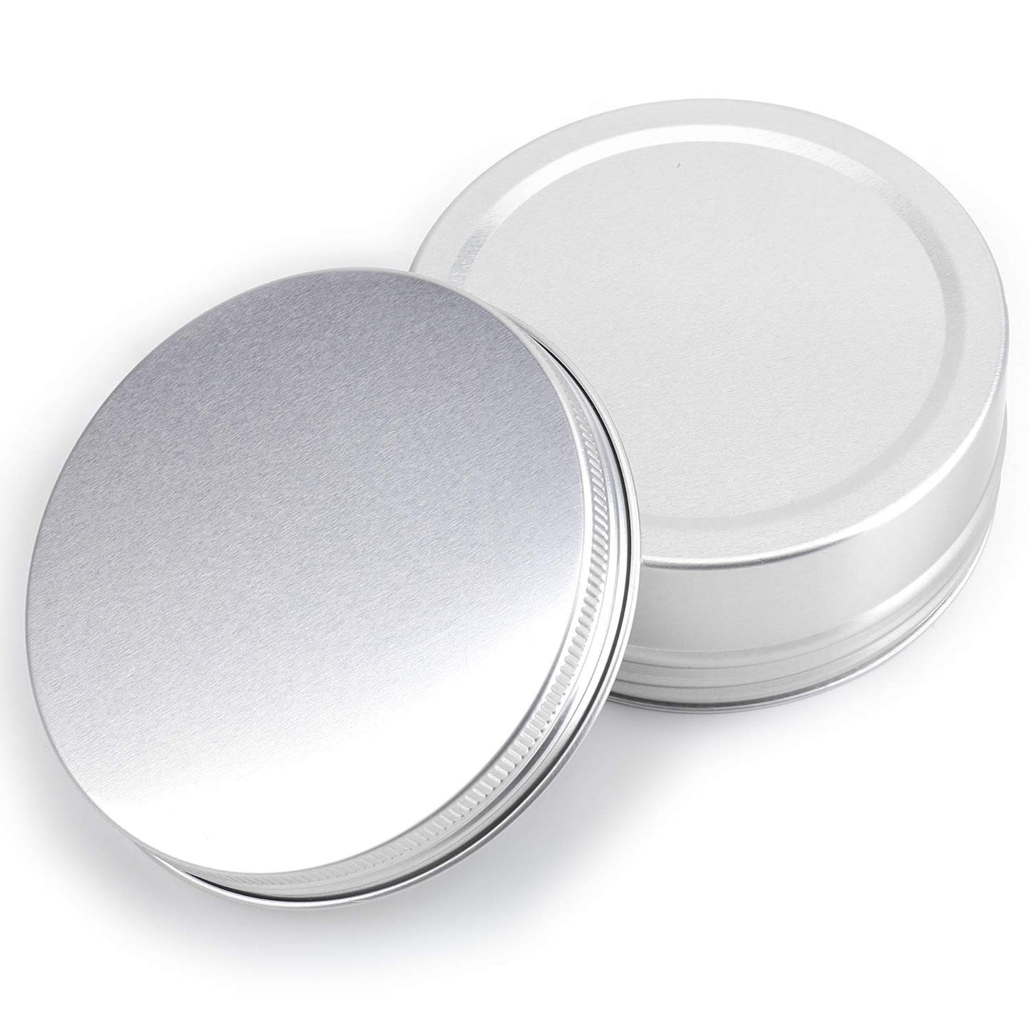 Foraineam 24 Pack 8 oz / 240ml Round Aluminum Tin Cans with Screw Top Lids - Large Metal Empty Tea Storage Case Jars - Spice Salve Hair Wax Cosmetic Cream Containers