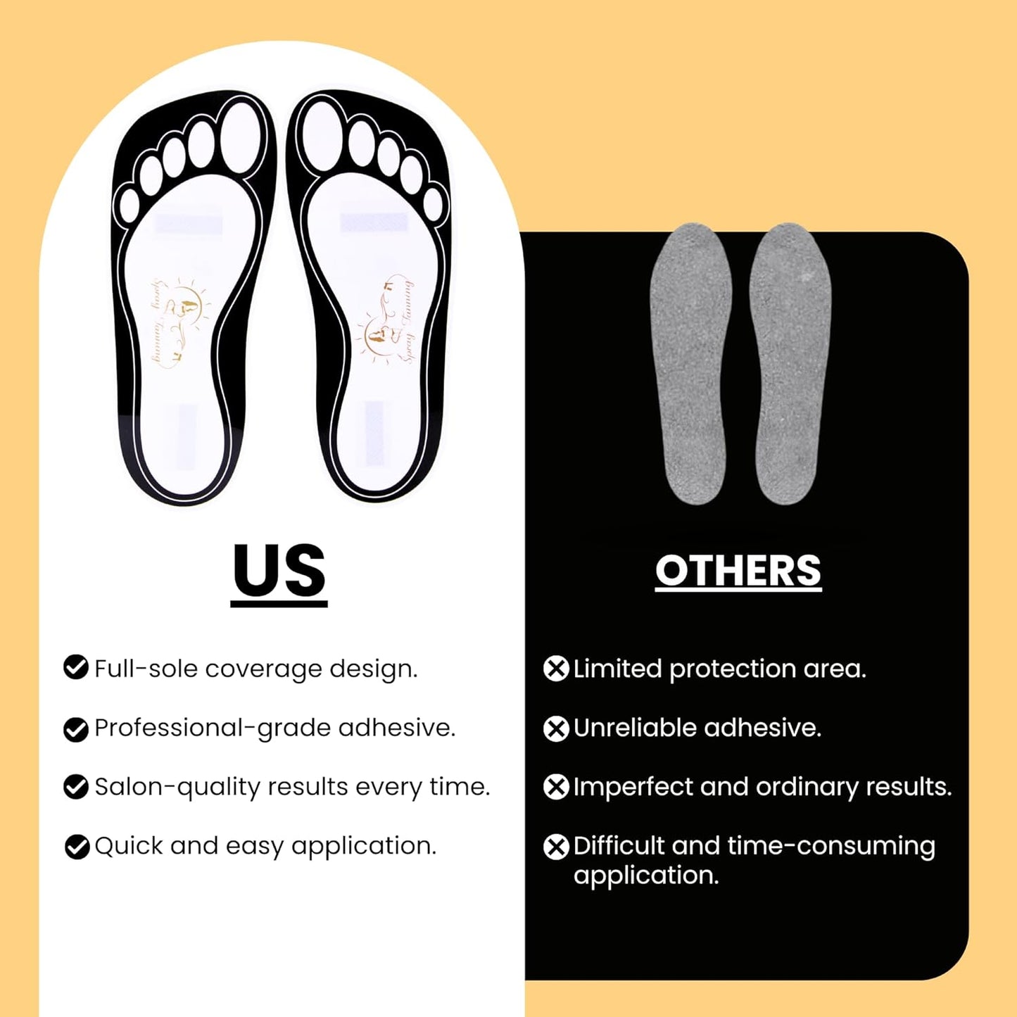 Disposable Black Tanning Feet Pads - 120 Pairs for Sunless Spray Tan Protection | Foot-Shaped Design