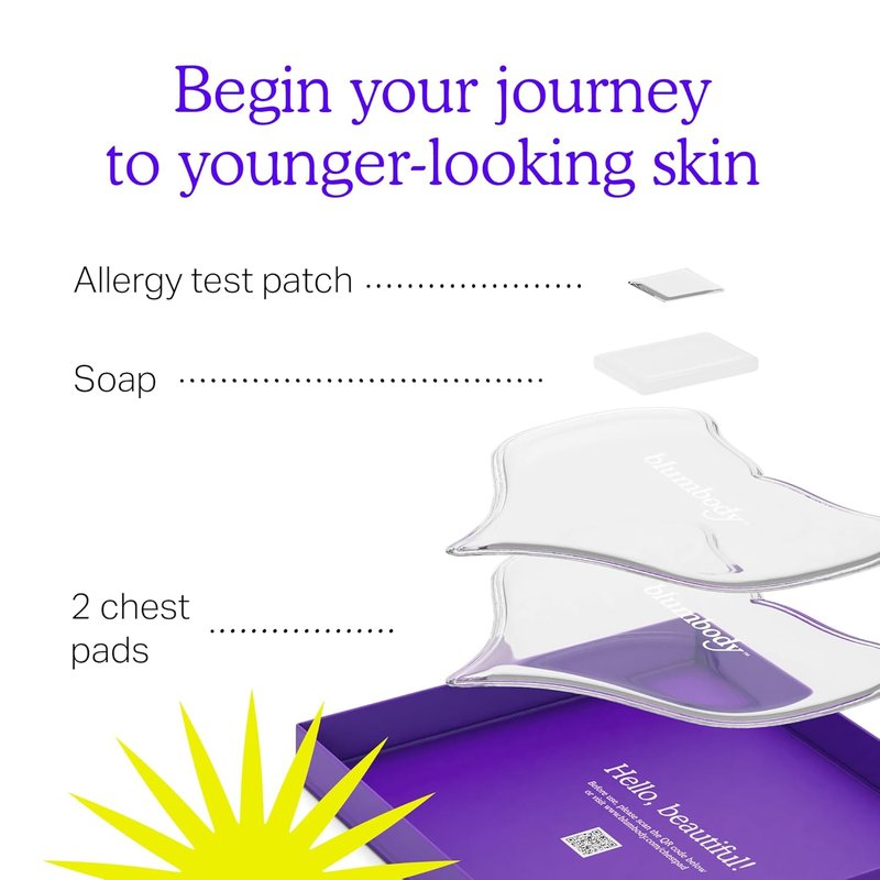 BLUMBODY Chest Wrinkle Pads - Anti-Wrinkle Silicone Patches for Firming & Smoothing | Reusable Overnight Neck & Décolleté Care (1-Month Supply)